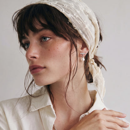 Pearl Drop T-Bar Earrings