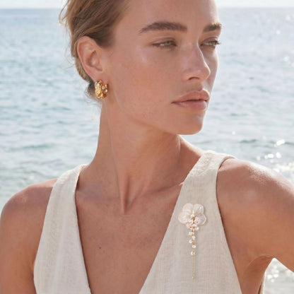 Pearl Cascade Pansy Pin
