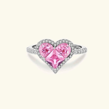 Vraeva Sweetheart Pink Ring with a pink heart-shaped gemstone